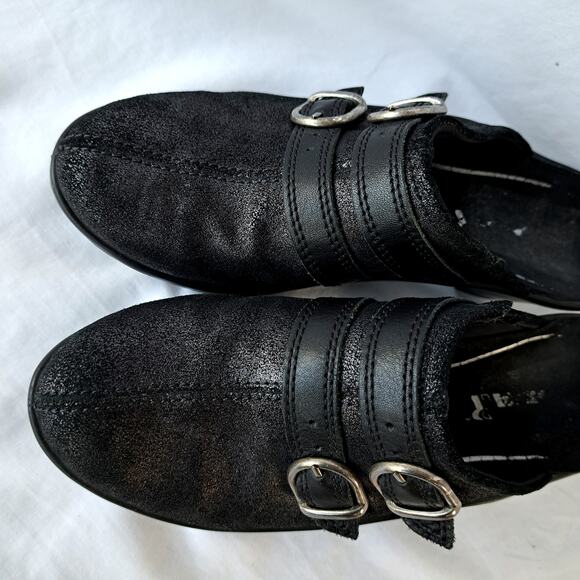 ROMIKA Mokassetta Black Comfort Mule Clog Buckle Detail Size 8 - 8.5 - Picture 9 of 9